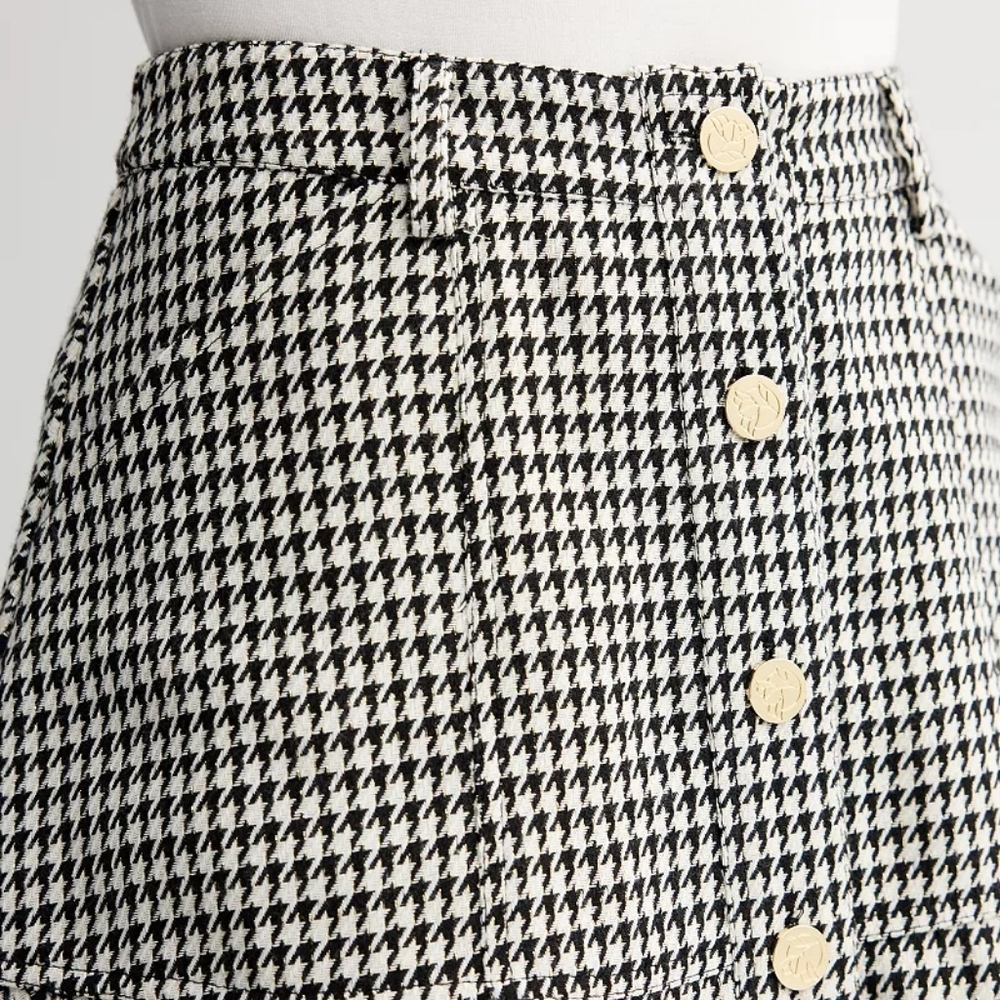 Draper James Houndstooth Skirt Mini Sz 8 WS25 - Picture 3 of 9